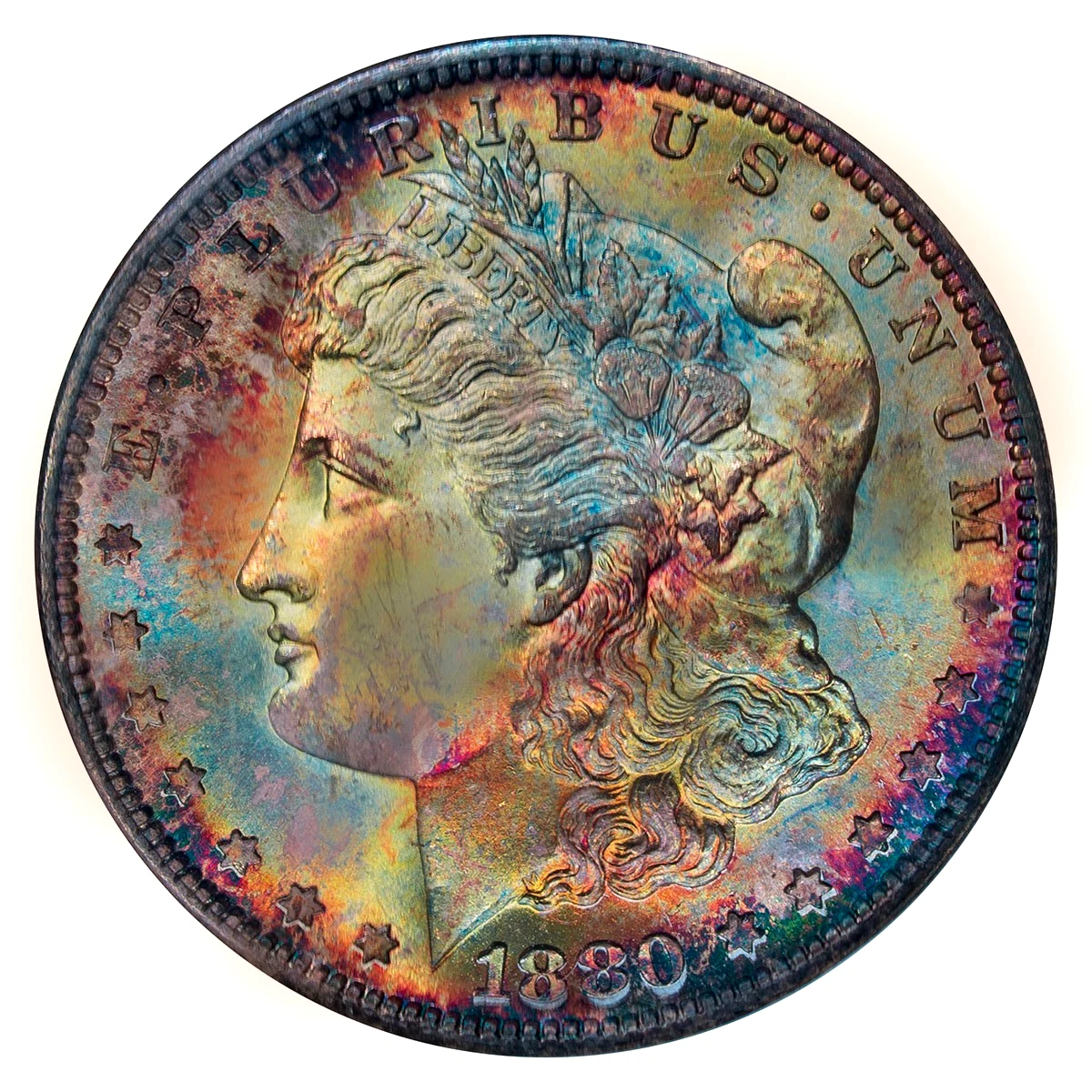 Uncirculated Silver 1880 Year Morgan US Dollars (1878-1921) for