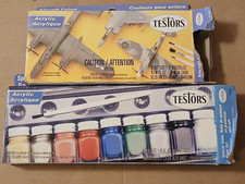 15 TESTORS PAINTS ACRYLIC MODEL 9 PACK  6 AIRCRAFT COLORS NEW IN BOXES 1/4 OZ.