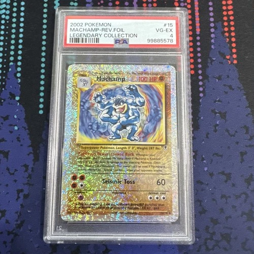 PSA 4 2002 Pokemon Legendary Collection Machamp 15/110 Reverse Holo Foil Rare