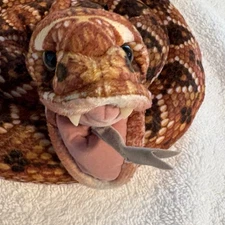 Folkmanis Diamondback Rattlesnake Snake Puppet Plush Rattler Tail Rattle 36” EUC