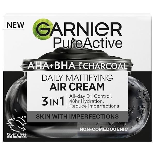 Garnier Pure Active AHA + BHA Charcoal Daily Mattifying Air Cream 50ml