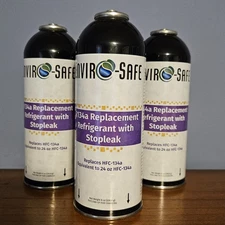 (3) Enviro-Safe Auto A/C R134a Replacement Refrigerant with Stop Leak 8oz Cans