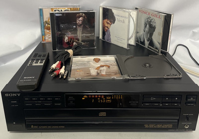 🔥 TESTED Sony 5 CD Disc Compact Disc Player Changer CDP-C37 +
