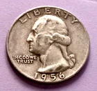 1956-D Washington Silver Quarter 70-Years-Old @ MELT*