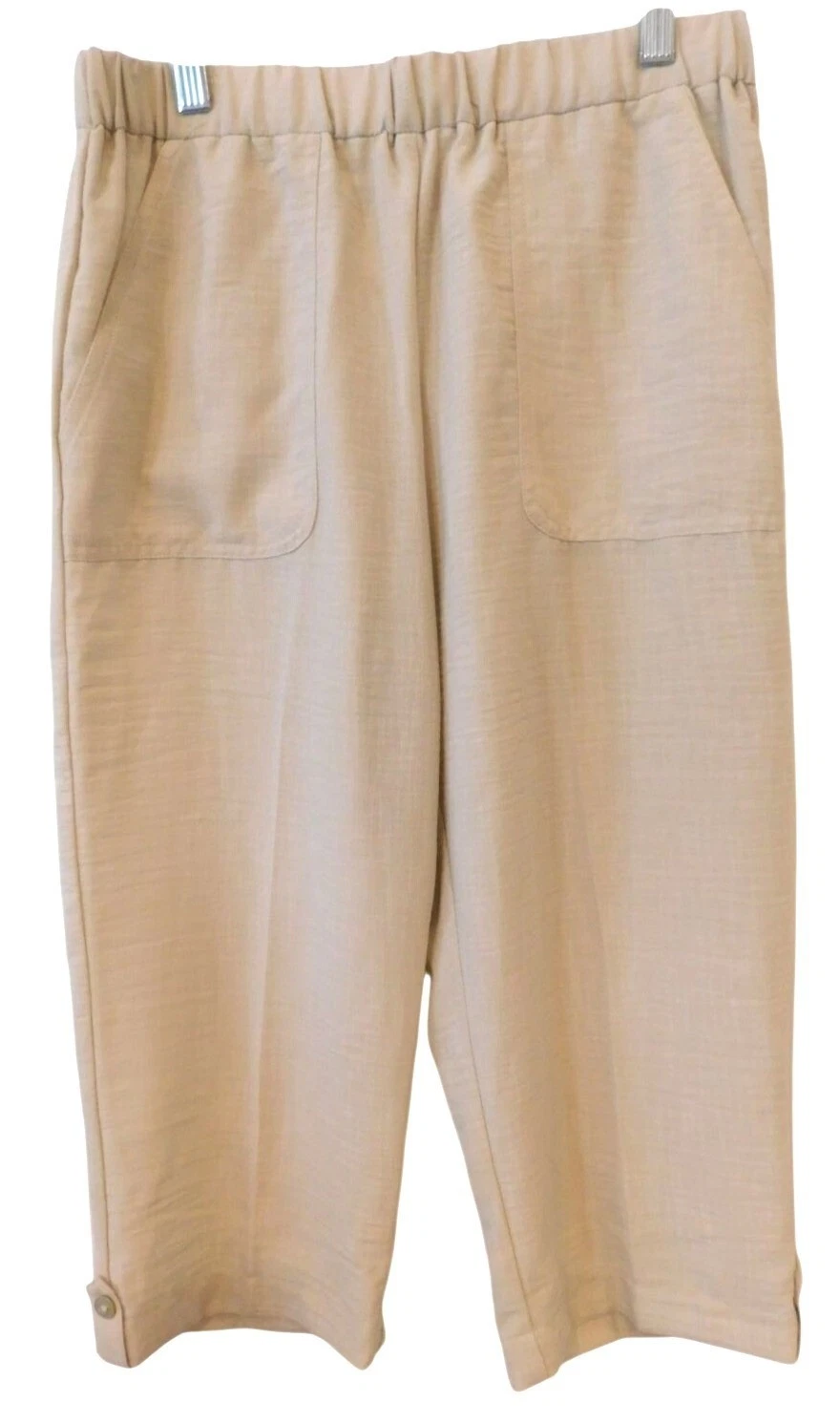 NWT Alfred Dunner Petite Sz 6P Capri Pants Elastic Waist Tan Classic Fit Casual