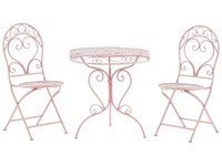 Garten Bistro Set Balkon Terasse 2Er Rosa Albinia