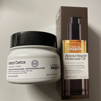 L Oréal Professional Absolut Repair Hair Oil & Metal Detox Hair Mask Sealed NIB 