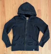 American Giant Full Zip Hoodie Womens S Black Made in USA Heavy Cotton Casual