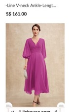 Dress For Special Occasion Fushia Tea Length V Neck Built In Bra
