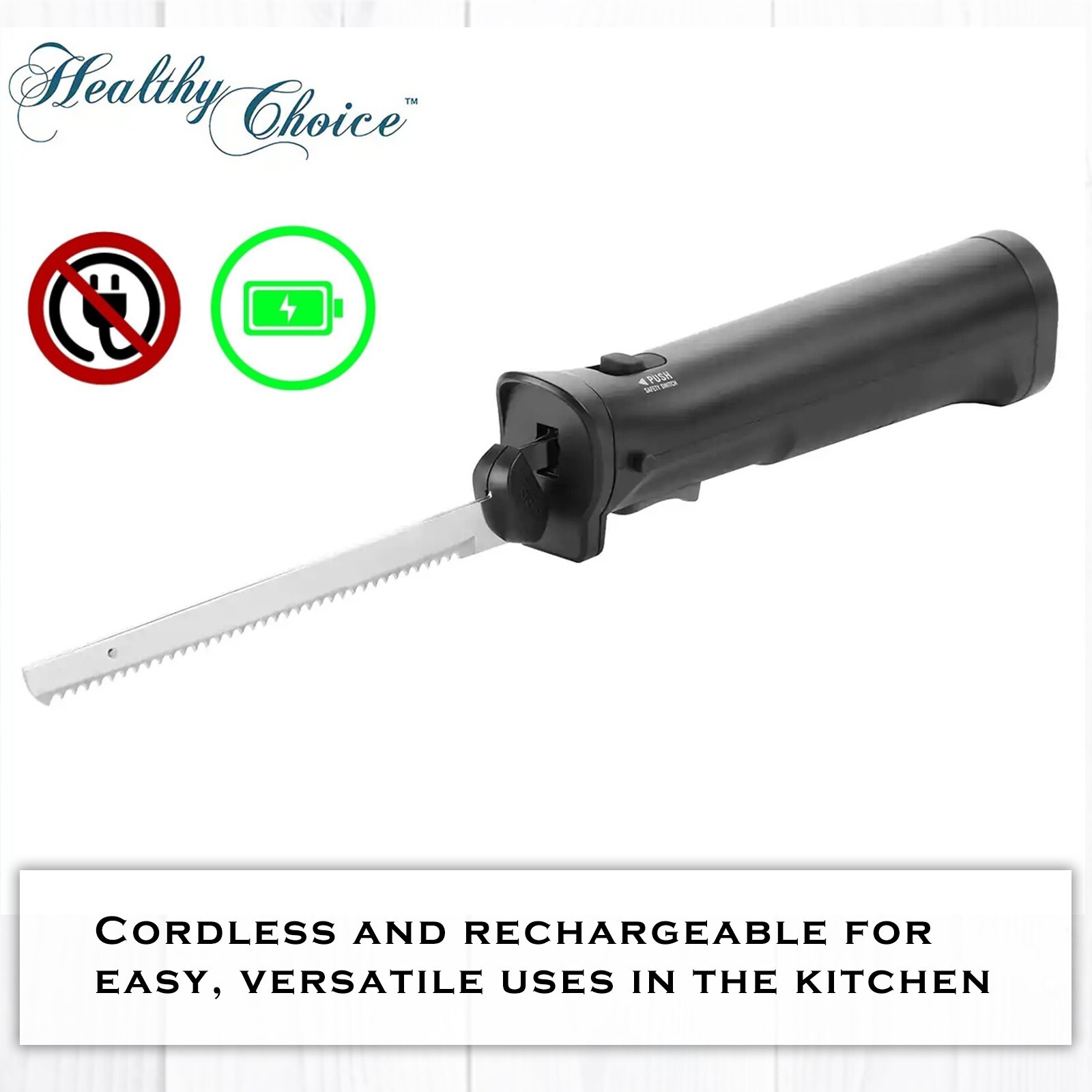 Cordless Electric Knife Rechargeable Carving Cutting Bread Meat Kitchen