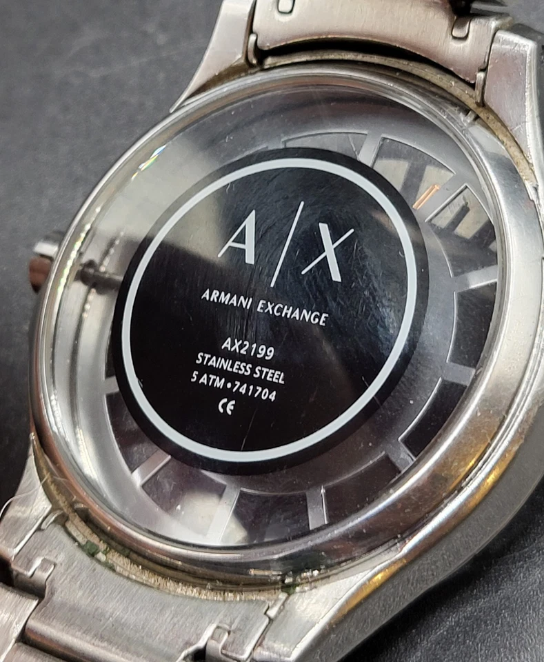 Reloj Armani Exchange AX2199 de lujo de vestir esfera plateada para hombre analógico 42 mm WR 50M Foto 2 de 4