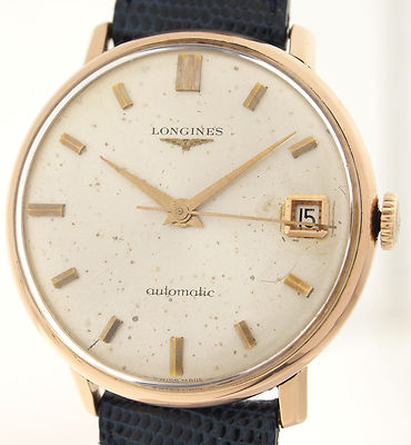 LONGINES AUTOMATIC - KLASSISCHE HERRENARMBANDUHR IN 18ct ROTGOLD - 1940 / 1950er