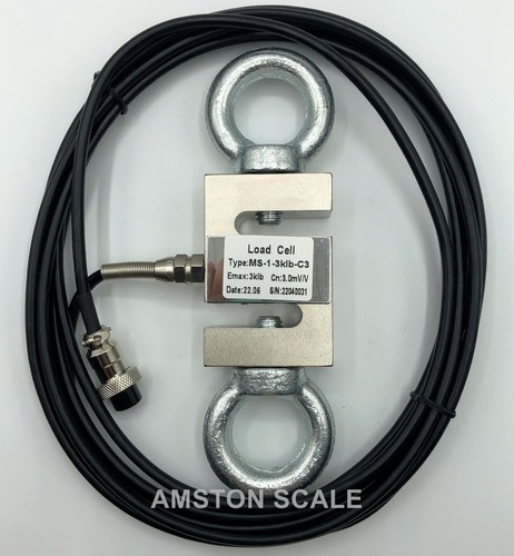 NEW 3000 LB S-TYPE LOAD CELL & LED INDICATOR HANGING CRANE SCALE TENSION LIFTING - Picture 2 of 18