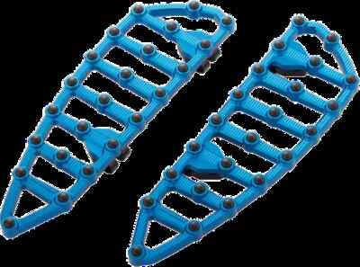 AN MX Grip Driver Floorboards Blue for Harley Blackline 11-13