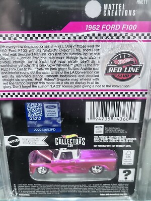 1962 Ford F100 Hot Wheels Collectors Convention RLC Exclusive Pink