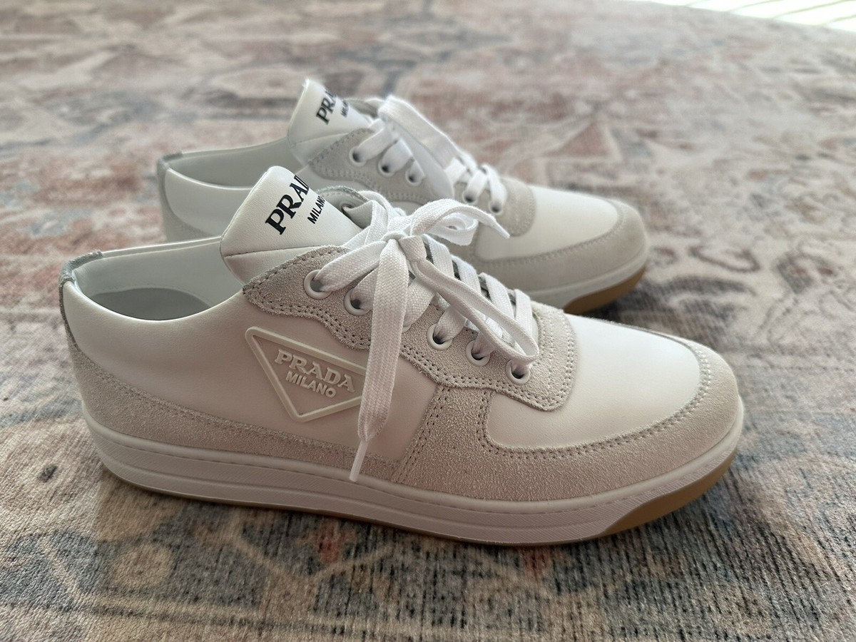 Prada Leather Sneakers Women's Size 8.5, EU 38.5 1E796M | eBay