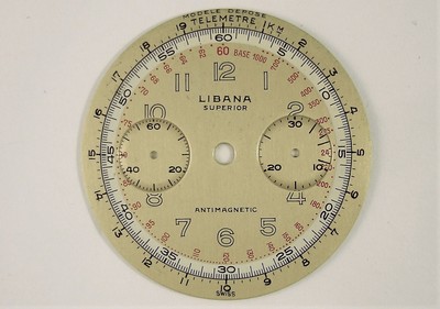 Libana Chrono 2 Zähler Vintage Dial 32mm für Cal. Valjoux 23