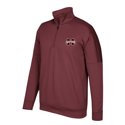 Mississippi State Bulldogs NCAA Adidas Men's Sideline Maroon 1/4 Zip ...