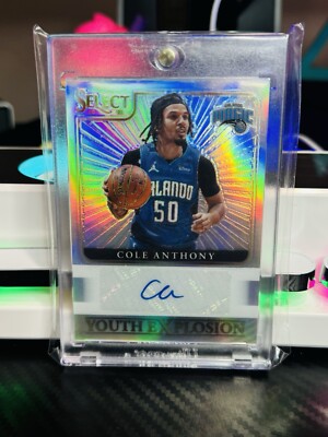 2020-21 Panini Select COLE ANTHONY RC Youth Explosion Auto Silver Prizm Magic 
