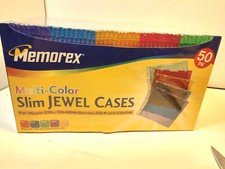 Memorex 50 Pack Multi Color Slim Jewel Cases New Box