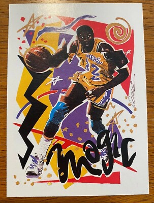 1990 NBA Hoops Magic Johnson #367 LA Lakers Team Checklist ...