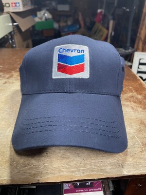 Vtg Chevron Trucker Hat Gas Station Oil Company Logo Patch Cap Unused Gas Oil