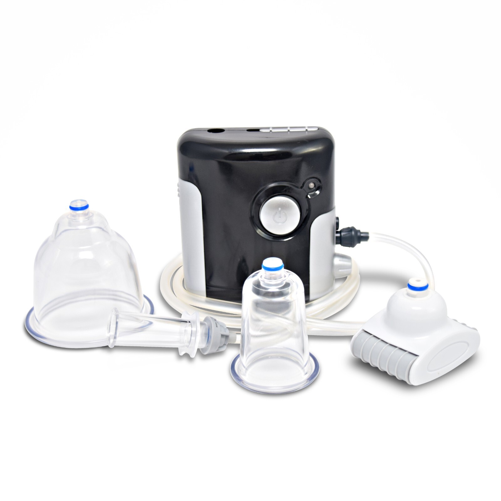 Masajeador de vacío Dermo 4 modos de succión, masaje de ventosas, 3 ventosas y rodillo