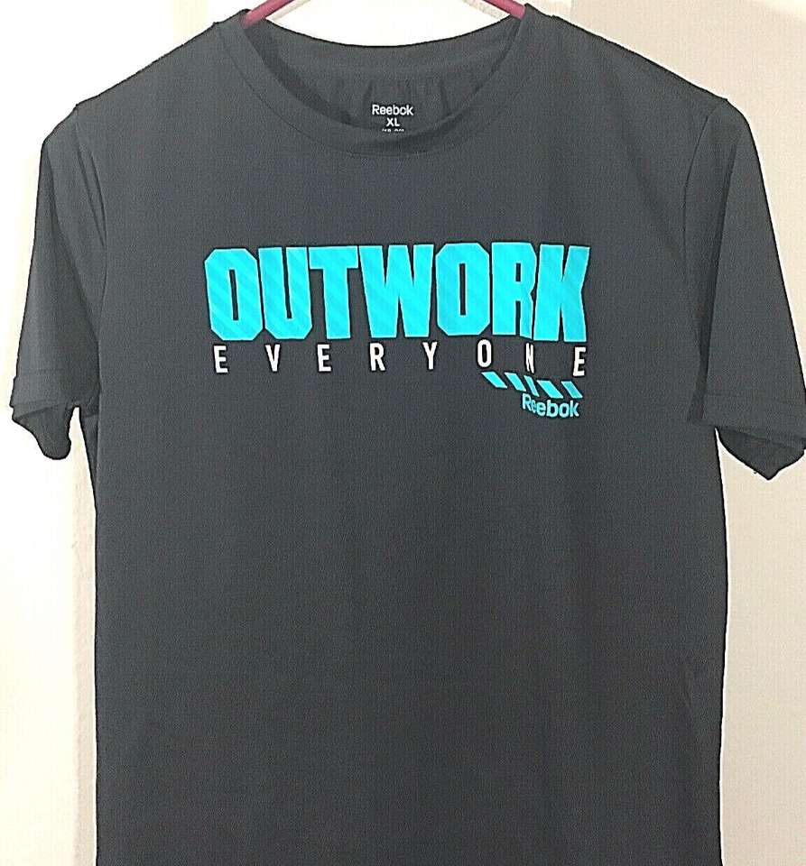 REEBOK Youth Boy Athletic Graphic Tee Shirt size XL (1820) Black eBay