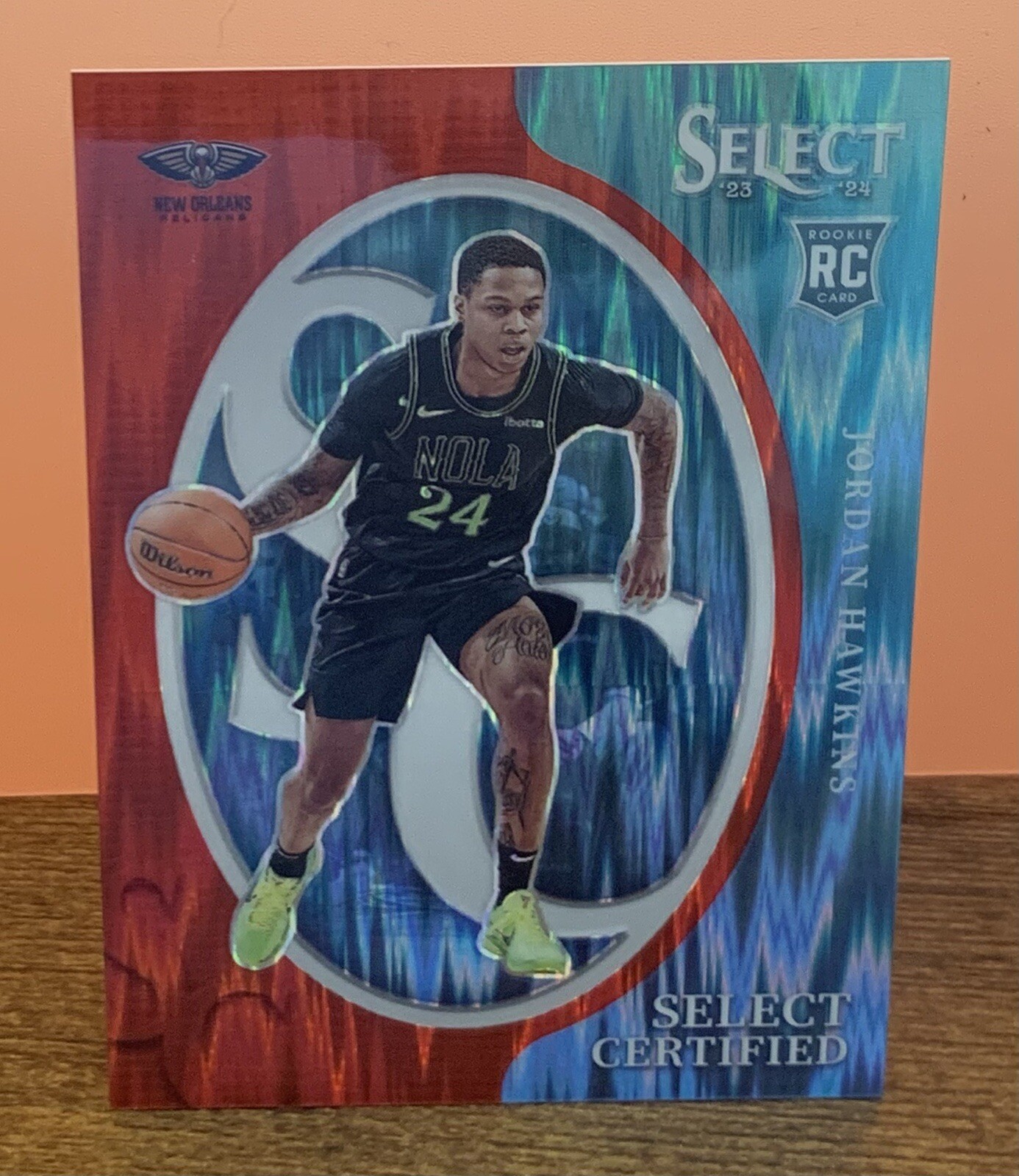 2023-24 Panini Select Certified Red Flash Prizm Jordan Hawkins # 53/99 Rc Rookie