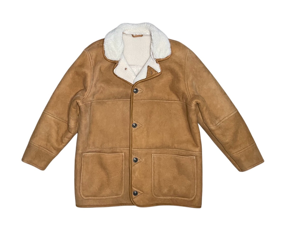 L.L. Bean Jacket Brown Men's M Regular Suede Leather Sherpa L.L. Bean Jacket Brown Men's M Regular Suede Leather Sherpa