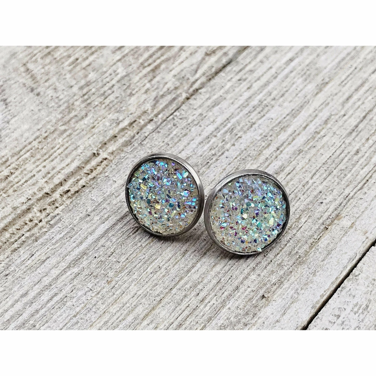 Druzy stud earrings deals