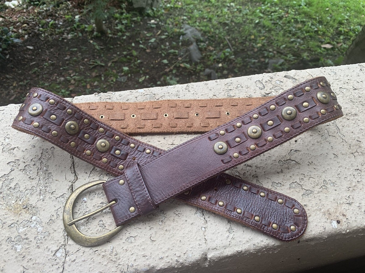 Hyde Collection Studded Brown Leather Belt Unisex | eBay display picture 3