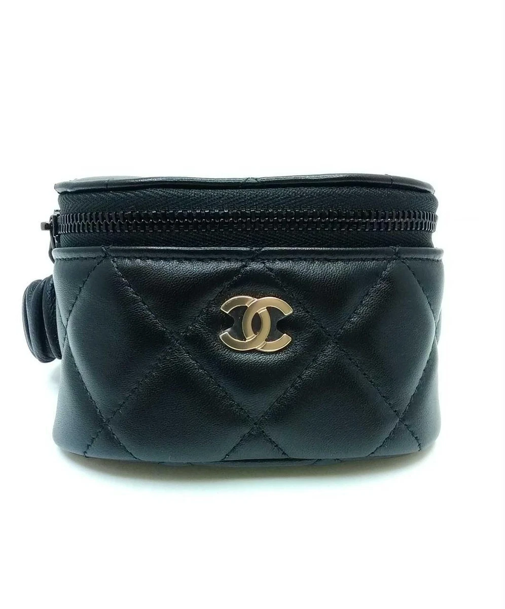 Black Quilted Lambskin Classic Flap Coin Purse