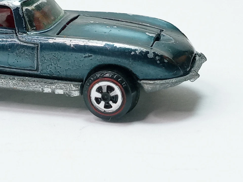 Topper Johnny Lightning 1969 personalizado Jaguar XKE azul vintage Foto 3 de 4