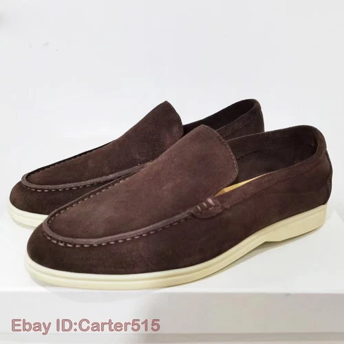 Mocasines informales de gamuza estilo británico para hombre ligeros sin cordones zapatos cómodos 38-48 - Imagen 7 de 46
