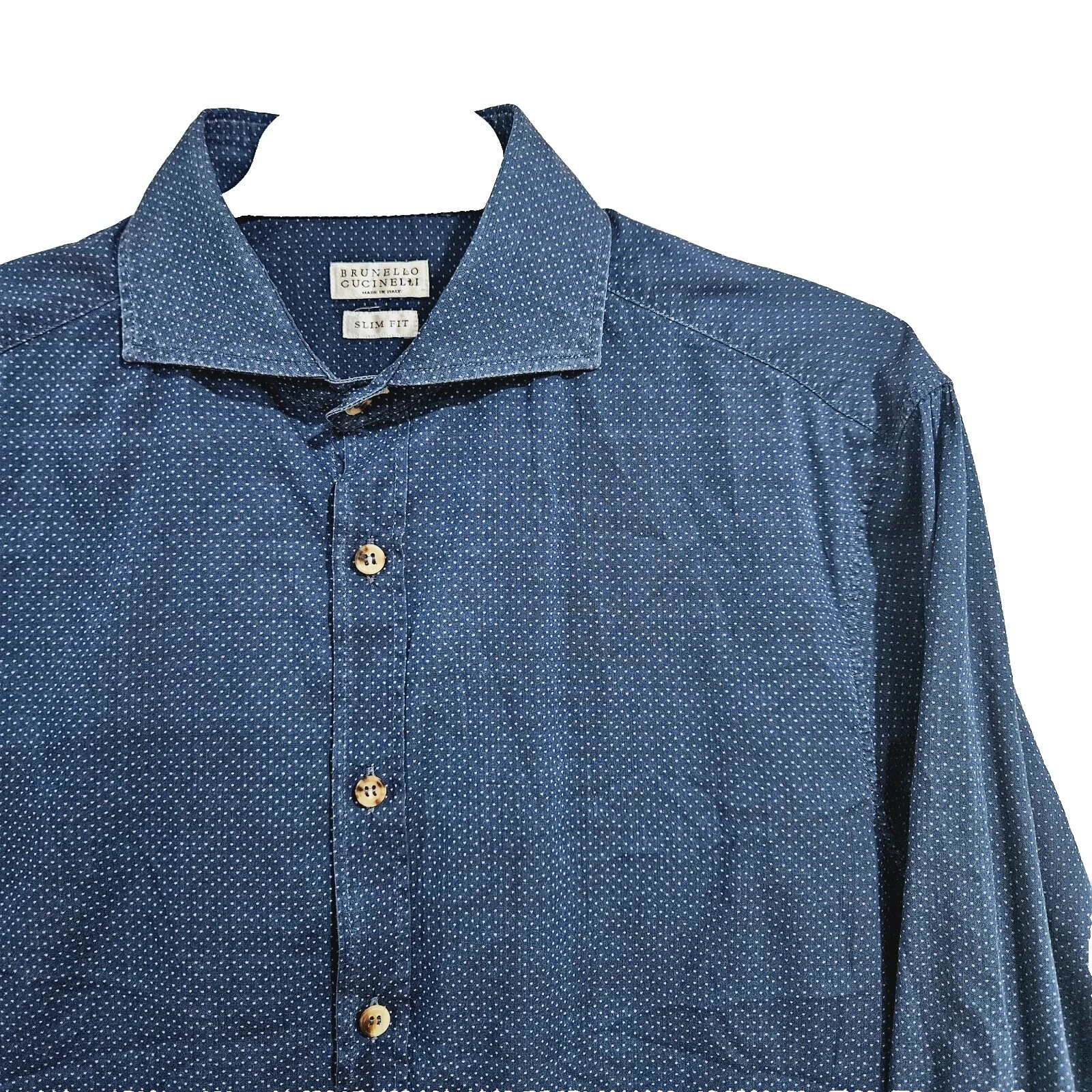 Polka Dot con botones informal Brunello Cucinelli camisas para hombres