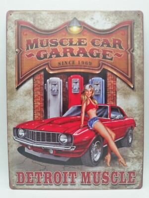 Retro Schild Blechschild Dekoration Deko Vintage Schild Muscle Car Garage