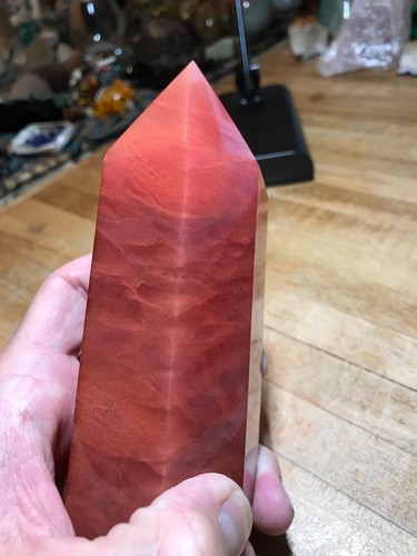Cherry Quartz Crystal Mineral Obelisk Spear Tower Standing Point Specimen 000 - Picture 3 of 12