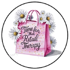 TIME FOR THAT RETAIL THERAPY ENVELOPE SEALS LABELS STICKERS PARTY FAVOR