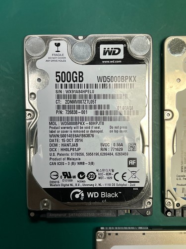 Lot of 3 500GB Internal 2.5'' Hard Drive HDD - Passed SMART Test - Picture 3 of 4
