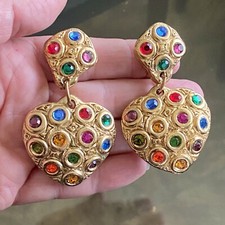 Vintage JACKY De G France GOLD Resin COLOURED...