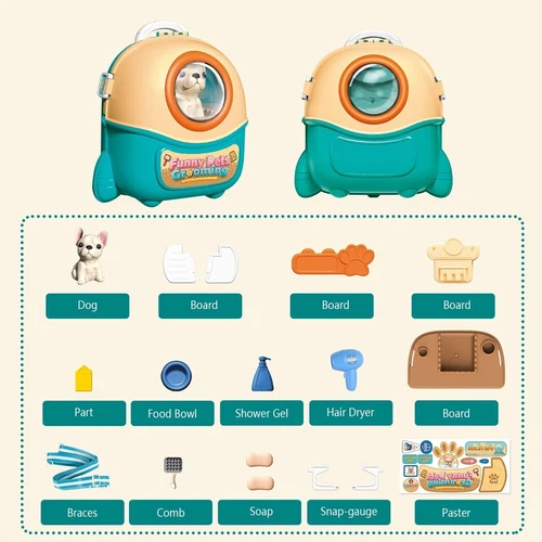 16Pcs Pet Dog Grooming Toys Pretend Vet Care Play Set Doctor Kit for Kids Gifts - Picture 9 of 9
