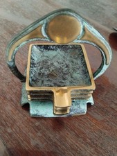 Vintage 50er,60er Ascher Set Aschenbecher Messing Patiniert Schwarz-Gr&uuml;n,