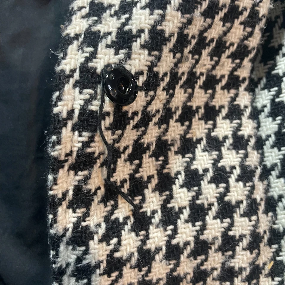 Chaqueta Abrigo Bitten By Sarah Jessica Parker Mujer Grande Blanco Negro Pata de Gallo Foto 4 de 4