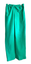 Handmade kid's unisex size 7/8 pull on elastic waist fleece pants soft green