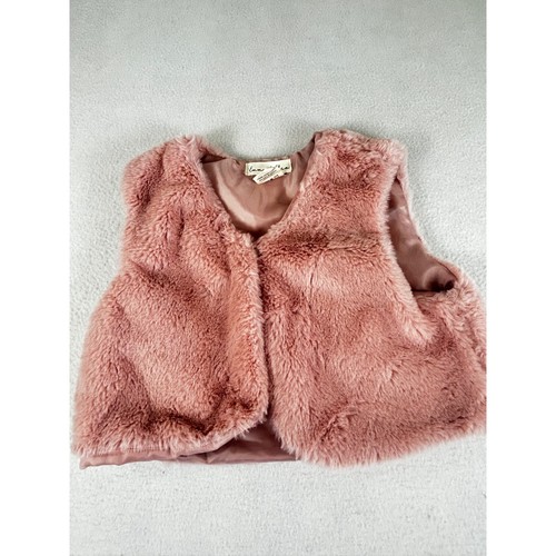 Emma & Elsa Girls Pink Faux Fur Vest Size 6 SK-KDSD210222X-4 Balletcore