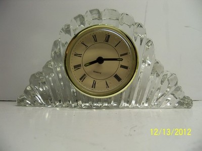 vintage Cristal d'Arques France crystal clock
