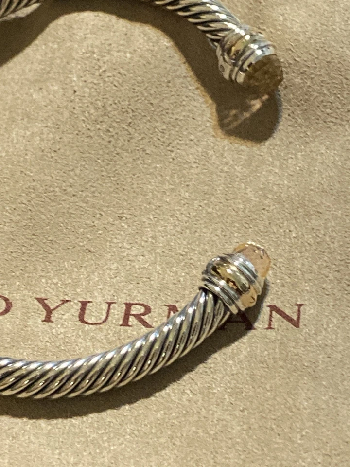 Brazalete David Yurman Cable Classics 5mm MORGANITE 925 y 585 Pequeño Foto 2 de 4