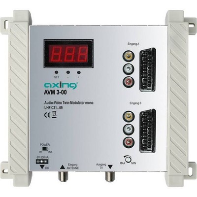 Axing AVM00300 AVM 3-00 TWIN AV Modulator, Frequency Range: 470 - 862MHz