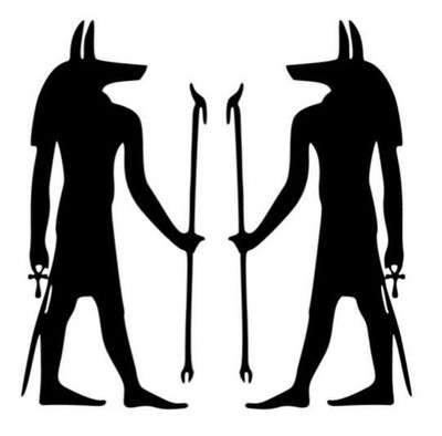 2x JACKAL left/right car decal sticker, 17x8cm God Egypt